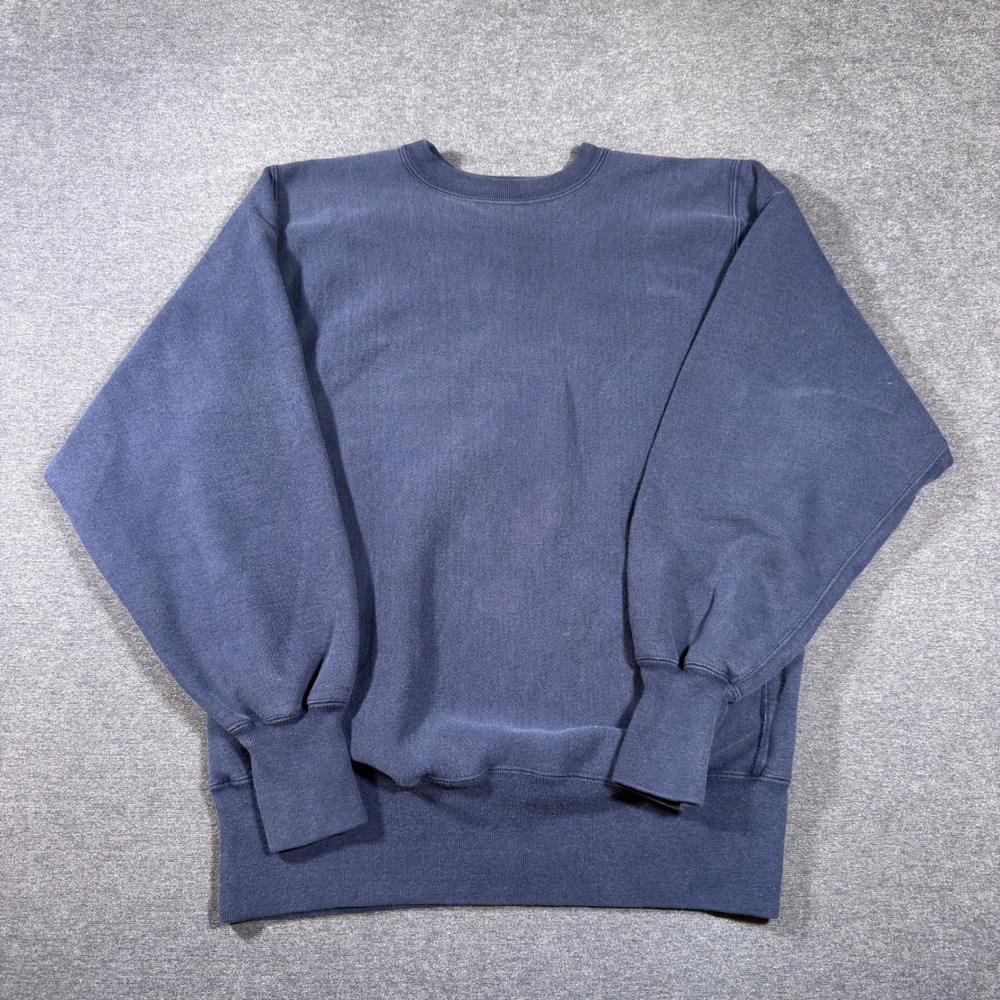 Champion Reverse Weave Sweatshirt Mens Large Navy Blue Vintage 90s Made In USA